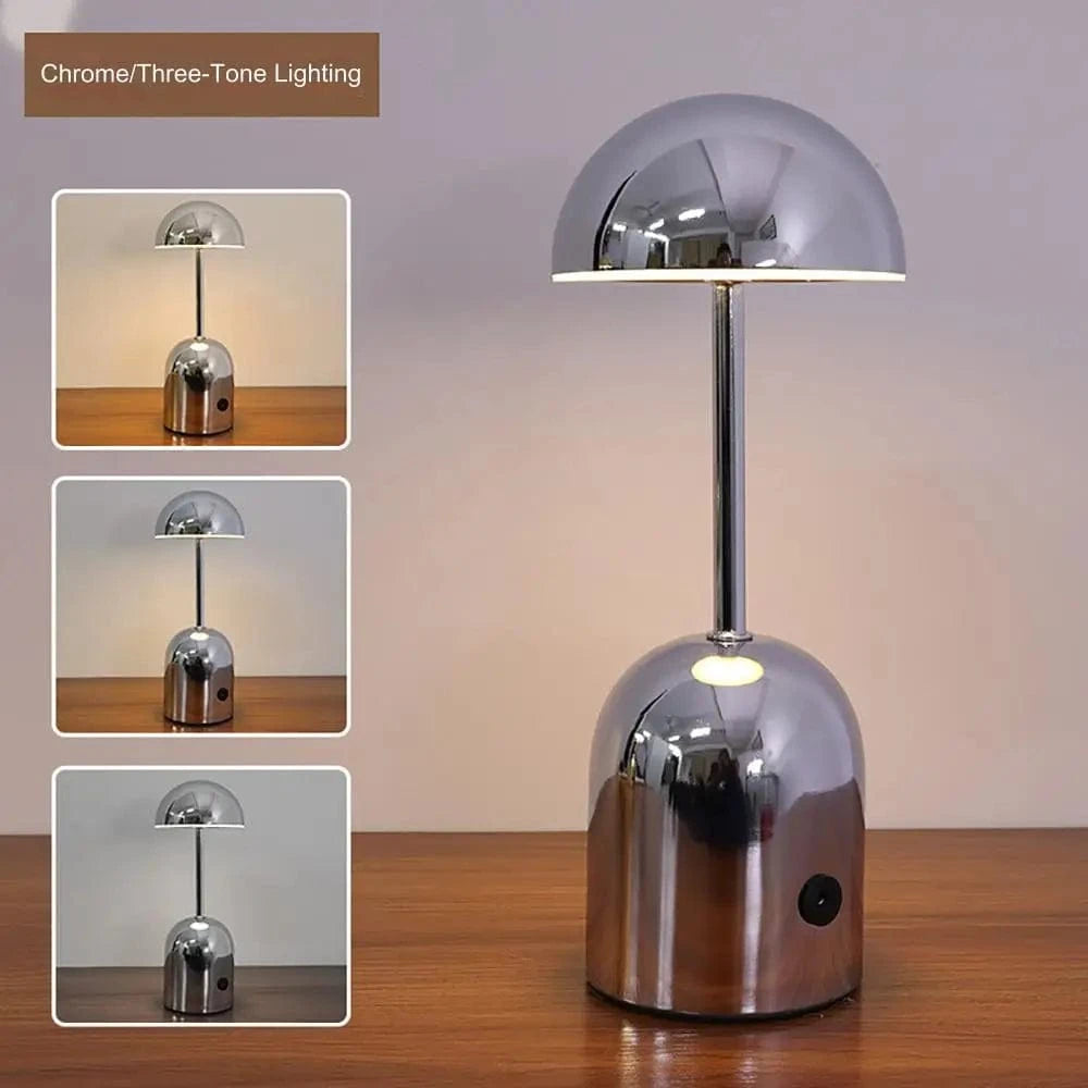 Lampe de Table Portable en métal à intensité variable - style moderne | Marco Lucetti Couleur chromée