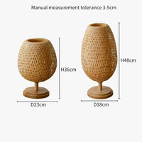 Lampe de Table vintage en rotin et bambou tissée à la main