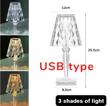 Lampe de table rétro or acrylique papillon LED - Éclairage élégant pour hôtel, villa et salon