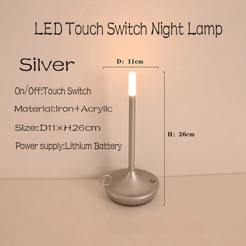 Lampe de Table Rechargeable LED - Atmosphère Créative  | Marco Lucetti Couleur argent