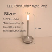 Lampe de Table Rechargeable LED - Atmosphère Créative  | Marco Lucetti Couleur argent