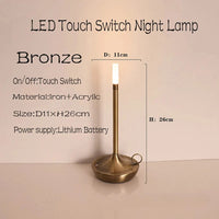 Lampe de Table Rechargeable LED - Atmosphère Créative  | Marco Lucetti Couleur Bronze