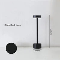 Lampe de Table Rechargeable LED pour Chambre à Coucher avec Interrupteur Tactile - USB-C | Marco Lucetti Lampe de bureau noire