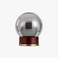 Lampe de table rétro dorée en bois | Marco Lucetti