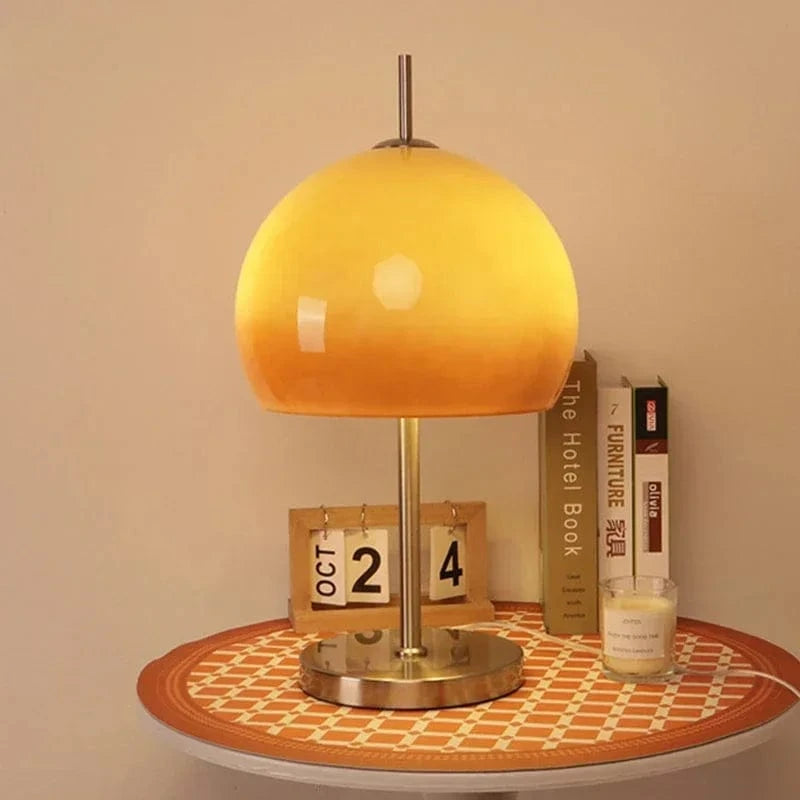 Lampe de Table rétro Vintage en verre champignon Orange - Édition Limitée | Marco Lucetti