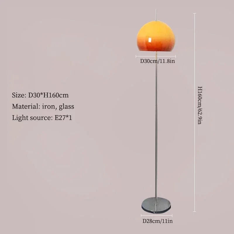Lampe de Table rétro Vintage en verre champignon Orange - Édition Limitée | Marco Lucetti Lampadaire / PRISE AMÉRICAINE / Lumière chaude