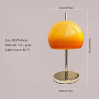 Lampe de Table rétro Vintage en verre champignon Orange - Édition Limitée | Marco Lucetti Lampe de bureau / PRISE AMÉRICAINE / Lumière chaude