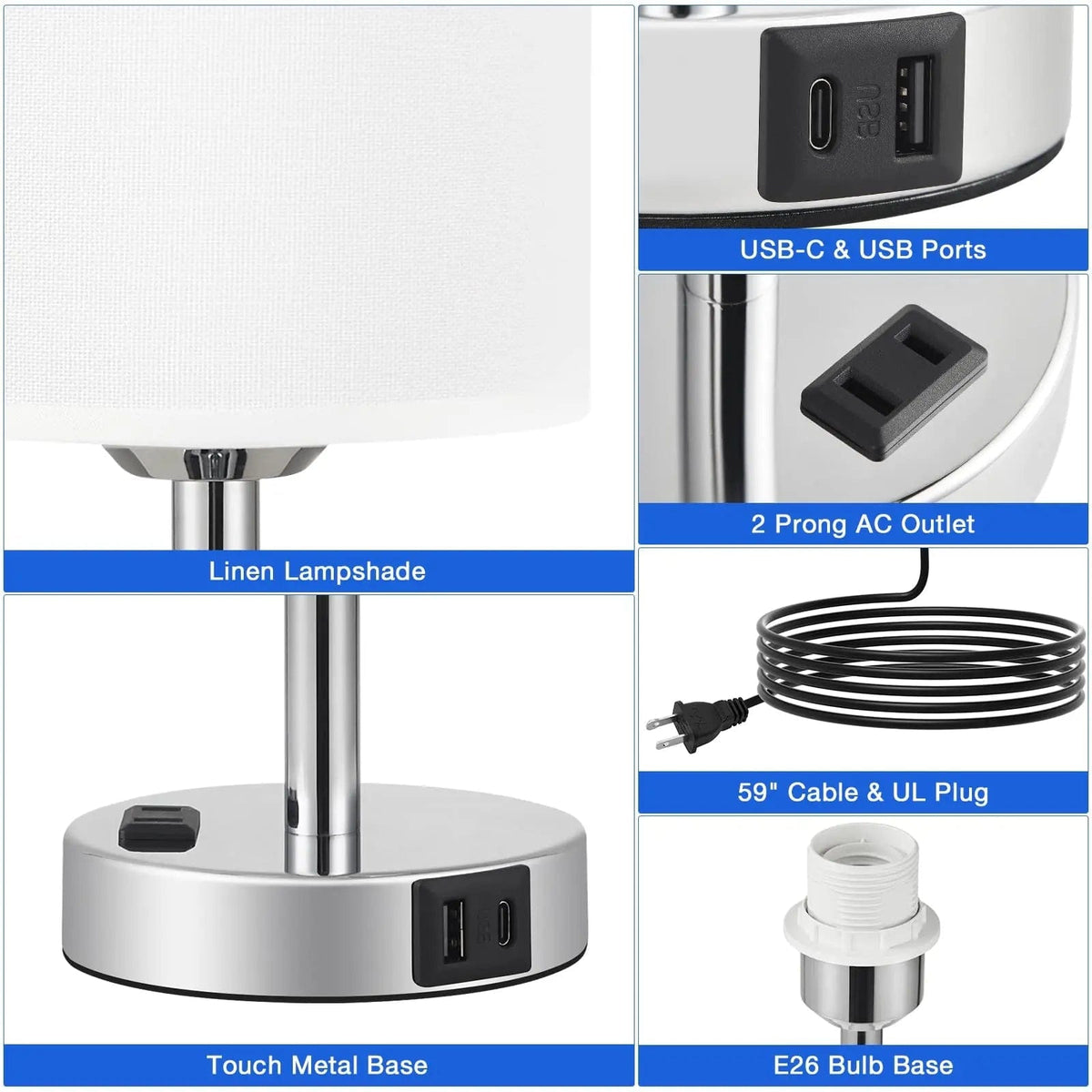 Lampe de Table Tactile Chic pour Chambre à Coucher | Marco Lucetti