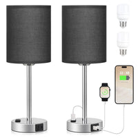 Lampe de Table Tactile Chic pour Chambre à Coucher | Marco Lucetti Prise américaine / 2Noir