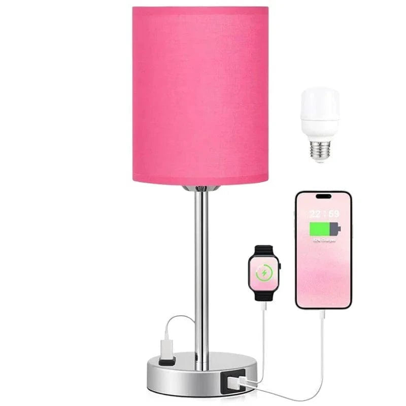 Lampe de Table Tactile Chic pour Chambre à Coucher | Marco Lucetti Prise américaine / Rose