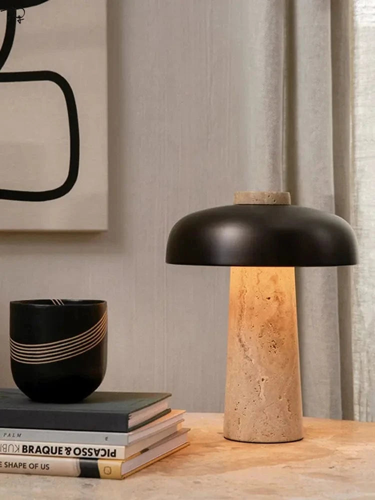 Lampe designer Wabi-Sabi Jaune "Grotte de Pierre" | Marco Lucetti