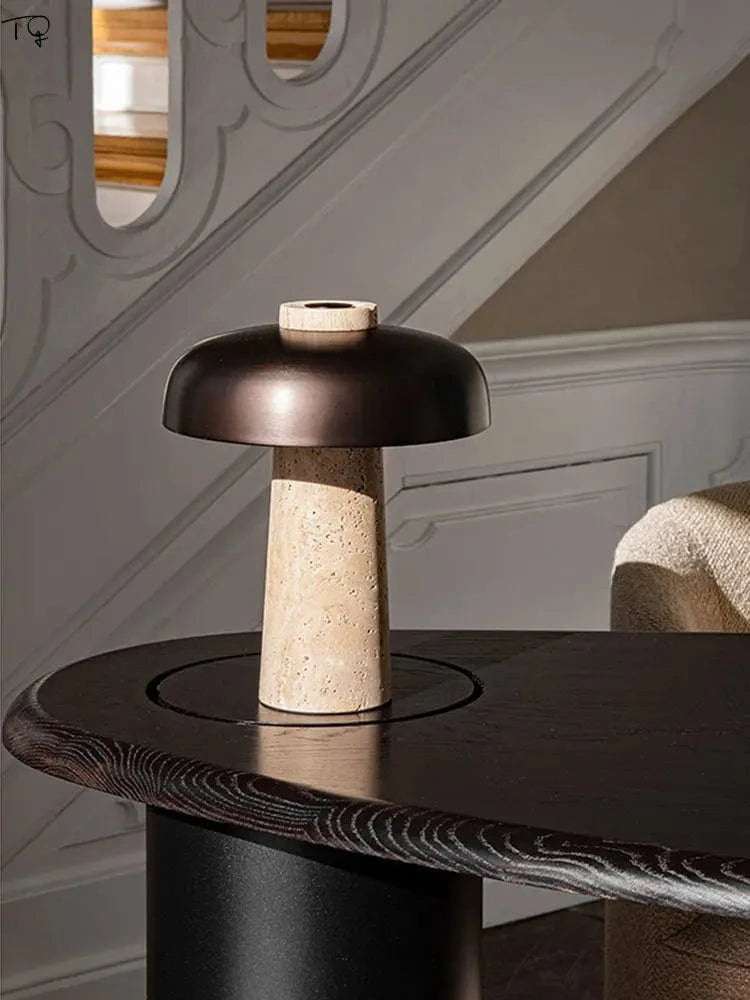 Lampe designer Wabi-Sabi Jaune "Grotte de Pierre" | Marco Lucetti
