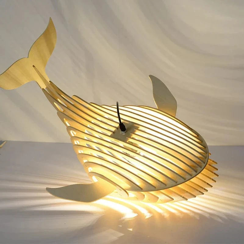 Lampe en bois de baleine: suspension d'art moderne | Marco Lucetti