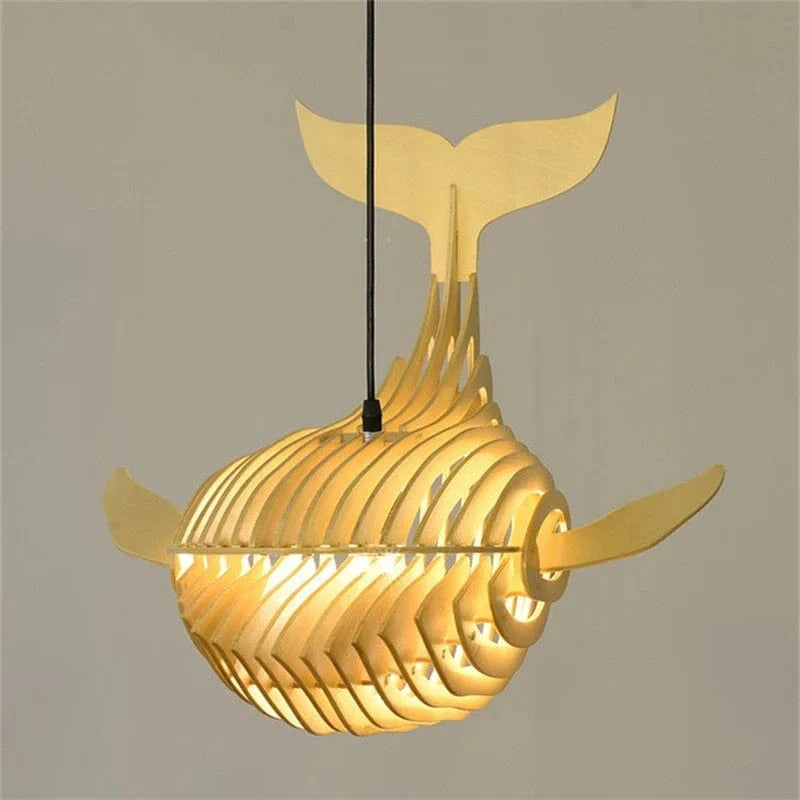 Lampe en bois de baleine: suspension d'art moderne | Marco Lucetti