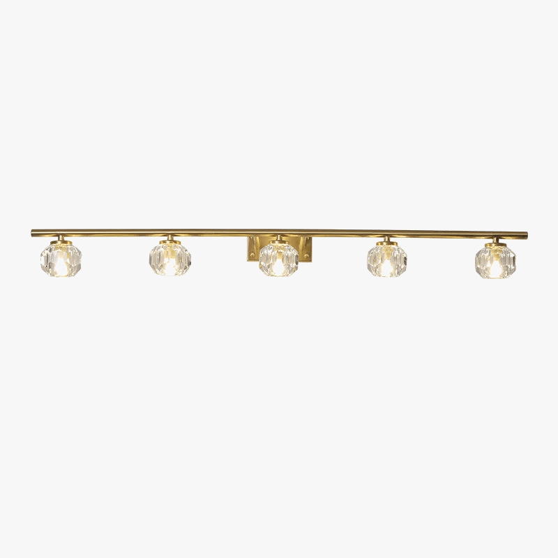 Lampe frontale en cuivre et cristal avec miroir anti-buée, design moderne, Simple. | Marco Lucetti