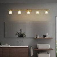Lampe frontale en cuivre et cristal avec miroir anti-buée, design moderne, Simple. | Marco Lucetti