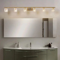 Lampe frontale en cuivre et cristal avec miroir anti-buée, design moderne, Simple. | Marco Lucetti
