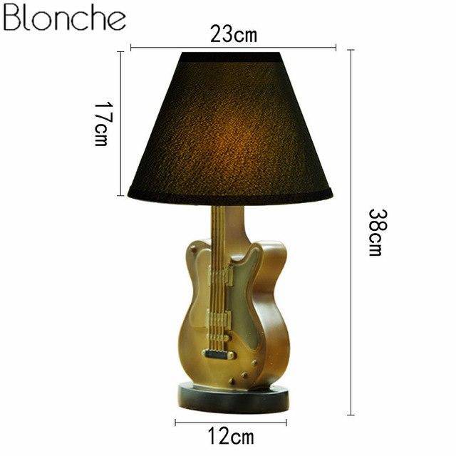 Lampe Guitare de Table avec Abat-jour Decor | Marco Lucetti Marron / Button Switch