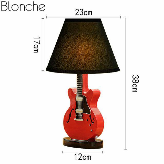Lampe Guitare de Table avec Abat-jour Decor | Marco Lucetti Rouge / Dimming Switch