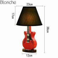 Lampe Guitare de Table avec Abat-jour Decor | Marco Lucetti Rouge / Dimming Switch