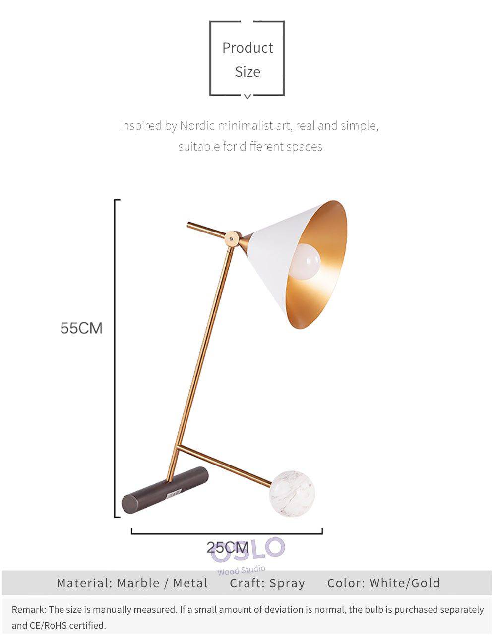 Lampe Hôtel en Métal et Marbre, Style Moderne | Marco Lucetti