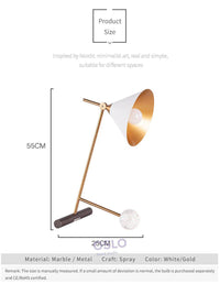 Lampe Hôtel en Métal et Marbre, Style Moderne | Marco Lucetti