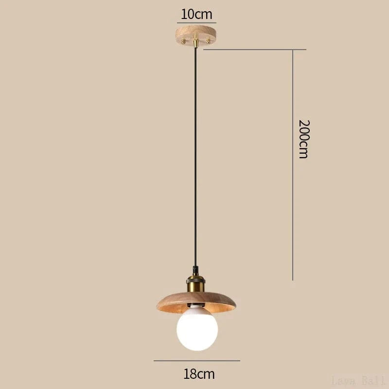 Lampe Idyllique Soucoupe Volante en Bois Suspensions E27 | Marco Lucetti A 18cm / Lumière chaude