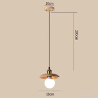 Lampe Idyllique Soucoupe Volante en Bois Suspensions E27 | Marco Lucetti A 18cm / Lumière chaude