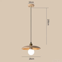 Lampe Idyllique Soucoupe Volante en Bois Suspensions E27 | Marco Lucetti A 28cm / Lumière chaude