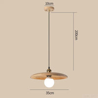 Lampe Idyllique Soucoupe Volante en Bois Suspensions E27 | Marco Lucetti A 35cm / Lumière chaude