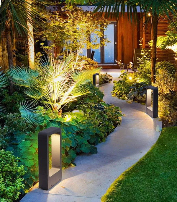 Lampe IP68 étanche 15W LED pour jardin : poteau lumineux extérieur en aluminium pour villa et paysage | Marco Lucetti