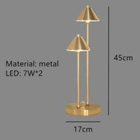 Lampe LED à double bras et abat-jour Irma | Marco Lucetti Doré