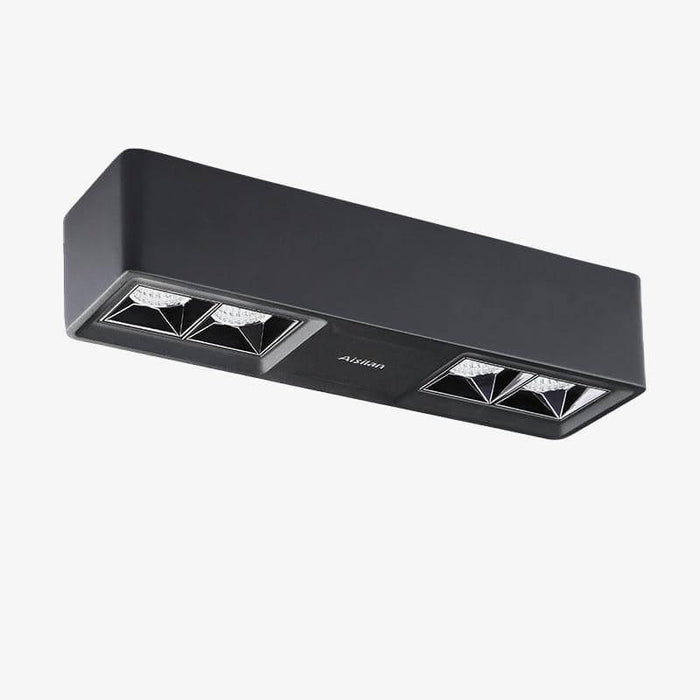 Lampe LED design rectangle en métal | Marco Lucetti Noir / Froide