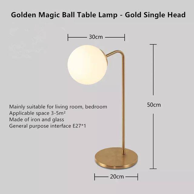 Lampe LED dorée avec boule en verre - Choix de formes | Marco Lucetti B