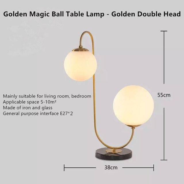 Lampe LED dorée avec boule en verre - Choix de formes | Marco Lucetti C
