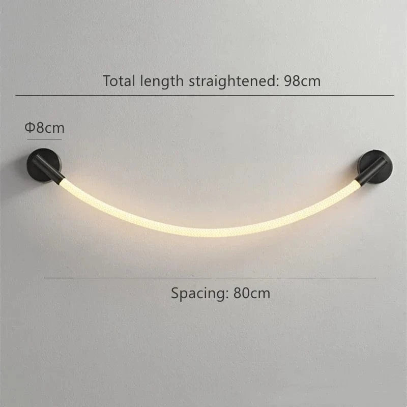 Lampe LED en silicone de luxe minimaliste et flexible. | Marco Lucetti A L93cm / Blanc chaud (2700-3500K) / Socle en fer
