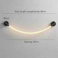 Lampe LED en silicone de luxe minimaliste et flexible. | Marco Lucetti A L93cm / Blanc chaud (2700-3500K) / Socle en fer