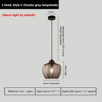 Lampe LED en verre suspendue au design moderne pour intérieur | Marco Lucetti C-Gris26cm / CHINE