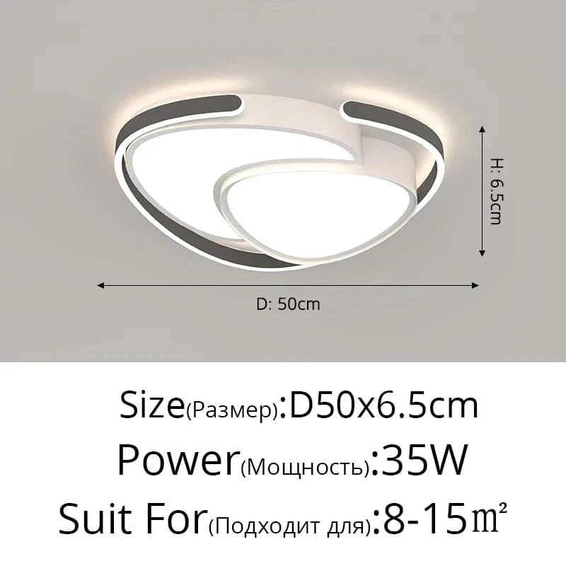 Lampe LED encastrée ronde pour une maison moderne nordique | Marco Lucetti B Noir D50x6cm 35W / Luminosité variable