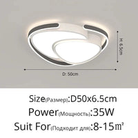 Lampe LED encastrée ronde pour une maison moderne nordique | Marco Lucetti B Noir D50x6cm 35W / Luminosité variable