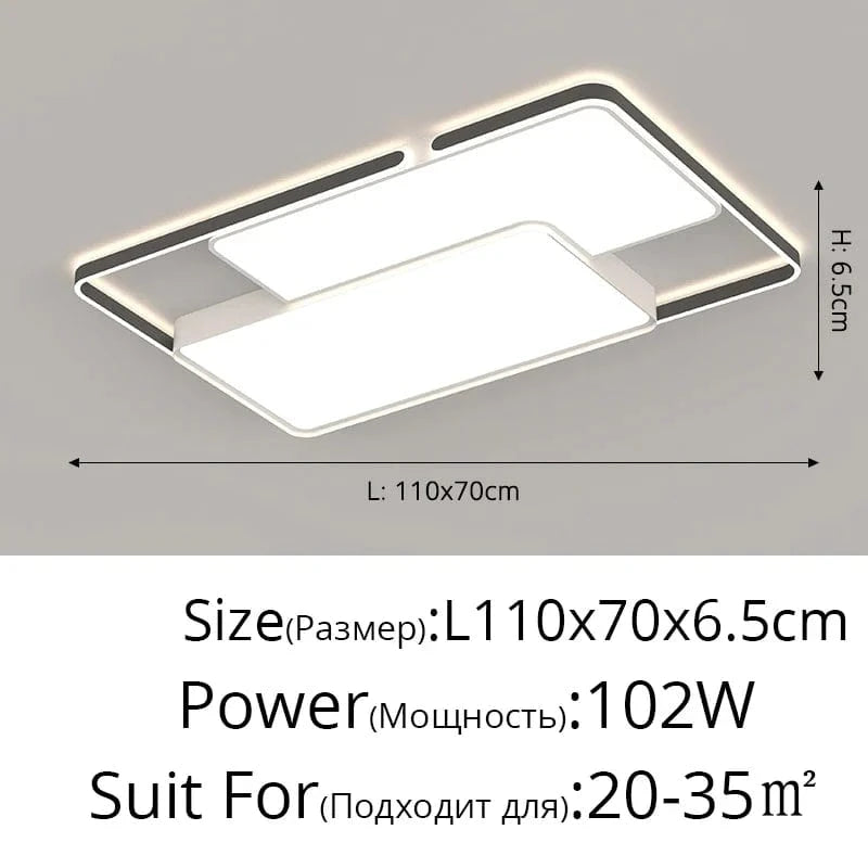 Lampe LED encastrée ronde pour une maison moderne nordique | Marco Lucetti D Noir L110x70cm / Luminosité variable