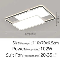 Lampe LED encastrée ronde pour une maison moderne nordique | Marco Lucetti D Noir L110x70cm / Luminosité variable