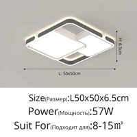 Lampe LED encastrée ronde pour une maison moderne nordique | Marco Lucetti Noir L50x50cm 57W / Luminosité variable