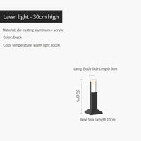 Lampe LED extérieure imperméable en aluminium - Design moderne | Marco Lucetti Modèle au sol 30cm