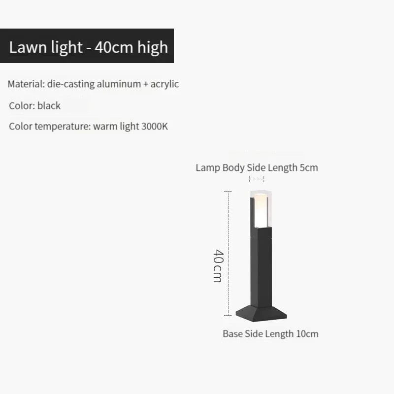 Lampe LED extérieure imperméable en aluminium - Design moderne | Marco Lucetti Modèle au sol 40cm