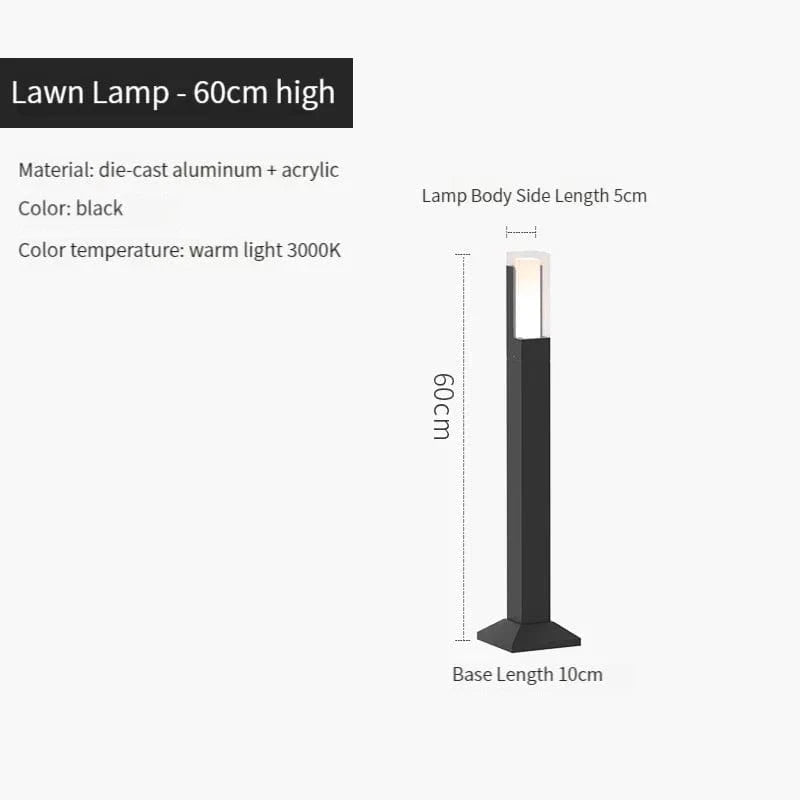 Lampe LED extérieure imperméable en aluminium - Design moderne | Marco Lucetti Modèle au sol 60cm