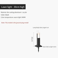 Lampe LED extérieure imperméable en aluminium - Design moderne | Marco Lucetti Modèle de base 30cm