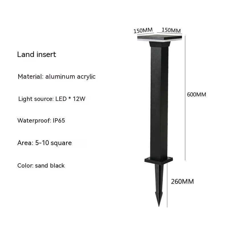 Lampe LED LawnPro | Marco Lucetti Lumière blanche / Insert carré de 60CM / 12W | CHINE