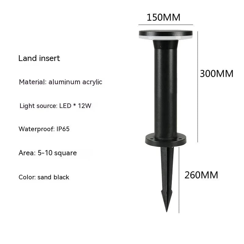 Lampe LED LawnPro | Marco Lucetti Lumière blanche / Insert circulaire de 30CM / 12W | CHINE