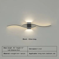 Lampe LED Longue Bande pour Éclairage Décoratif intérieur | Marco Lucetti Noir 60cm / Blanc chaud-Pas de RC